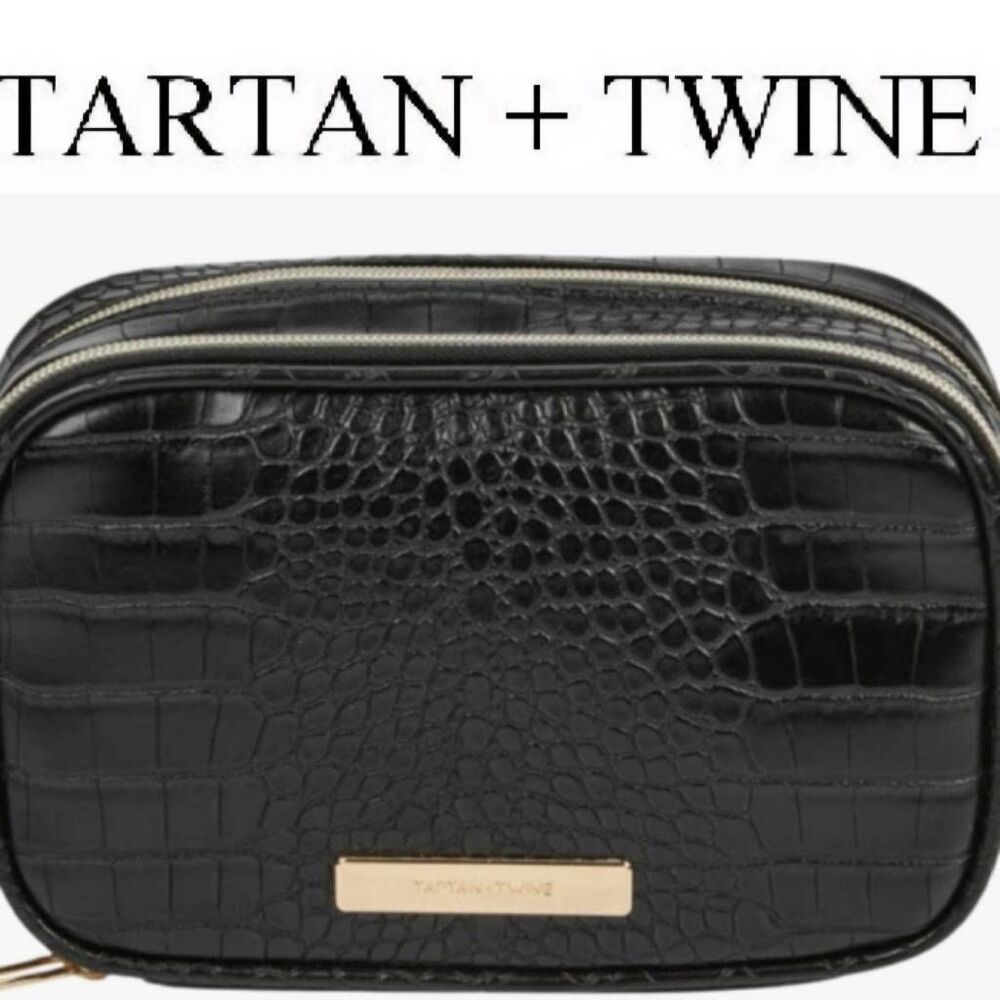 Tartan & Twine Croc Double Zip Cosmetic Bag